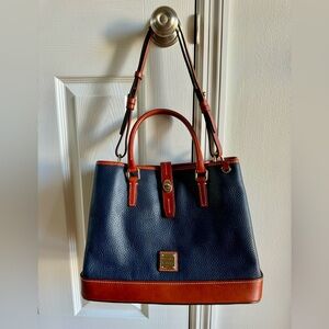 Dooney & Bourke Large Shopper Pebble Leather Navy Bag
